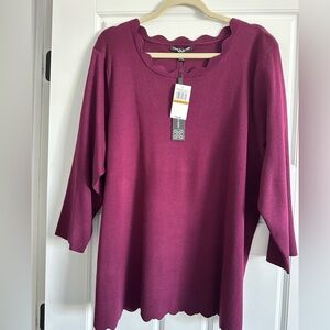 Women’s plus size 3X Cable & Gauge Women's plum sweater.
